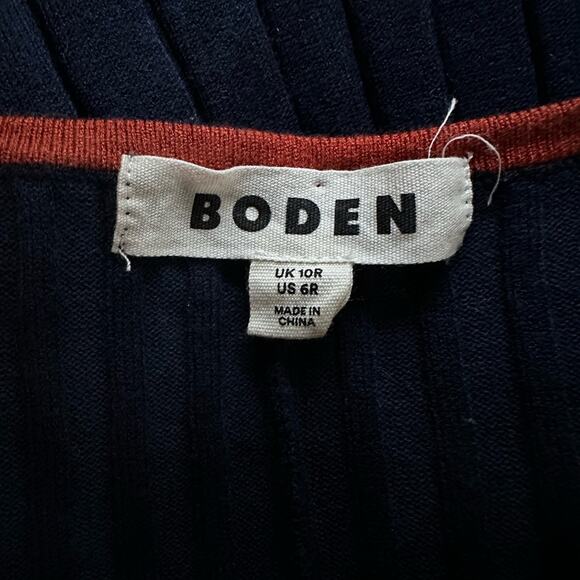 Boden Navy Blue Scoop Neck Knit Midi Sweater Dress 6R Preppy Office Fall Stretch - Picture 3 of 6